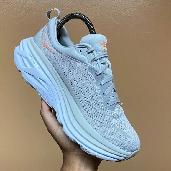 Hoka Bondi 8 Women's Running Sneakers “Harbor Mist Lunar Rock” Size 8.5 - Picture 11 of 17